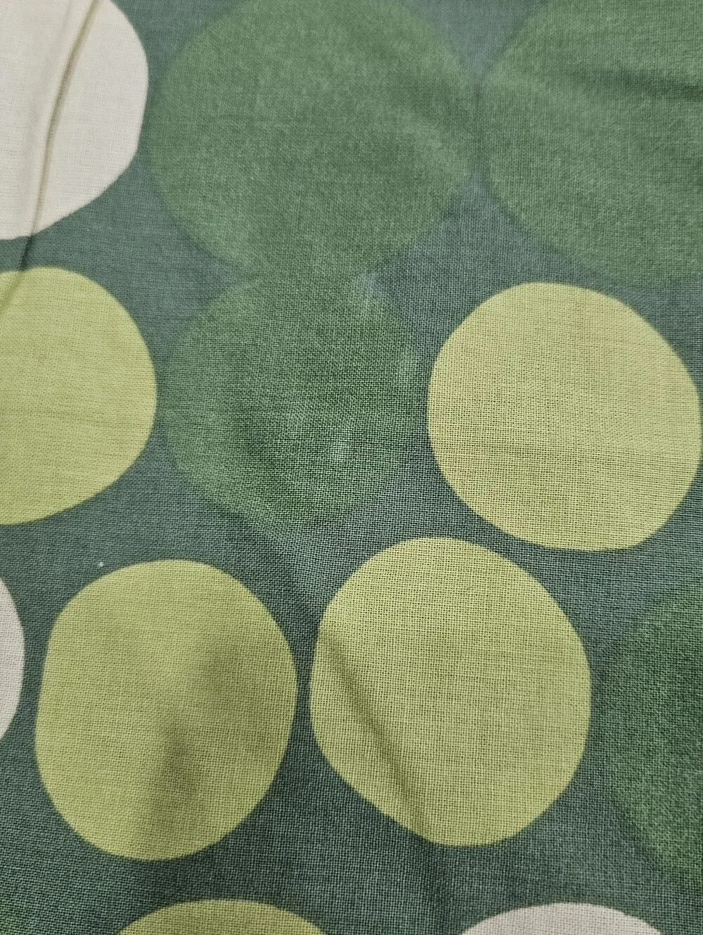 VTG Ikea Smorboll Lime Green F/Q Duvet Cover Circles Dots Cotton 1999 Mod FLAWS